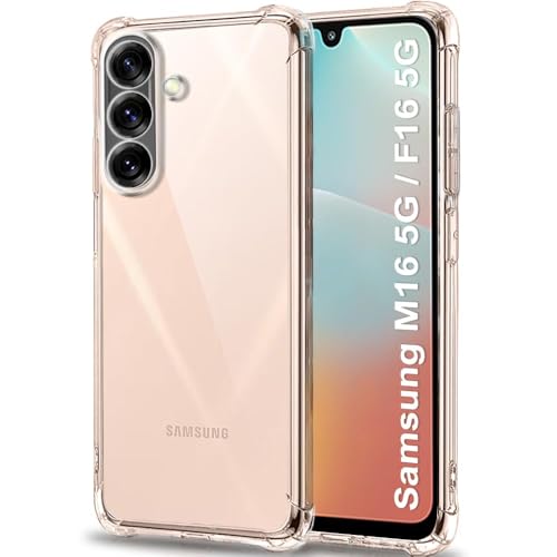 Case Compatible with Samsung Galaxy M16 5G / Samsung Galaxy F16 5G Case Cover with Camera Protection, Protective Shock Absorption Bumper soft Anti-Scratch Transparent Case For Samsung M16 / F16