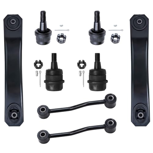 Image of Detroit Axle - Front Lower Control Arms Sway Bars Ball Joints Replacement for 1999-2004 Jeep Grand Cherokee - 8pc Set