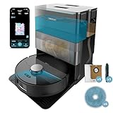 Cecotec Saugroboter und Wischroboter mit KI Conga X100 X-Treme. Künstliche Intelligenz, 20000Pa Leistung, Hervorragendes Wischen, Spin-Mopps, Adaptive Hebung, Haarabschneidebürste und Saugfunktion