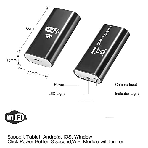 WWMH Endoskopkamera,WiFi Endoskop HD 720P Kabelloses Endoskopkamera wasserdichte Inspektionskamera für Android und IOS… – Bild 5