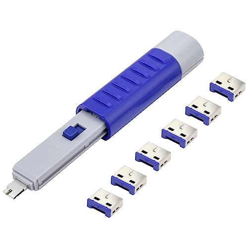 Verrouillage de port USB RF-4714586 Renkforce argent bleu avec clé