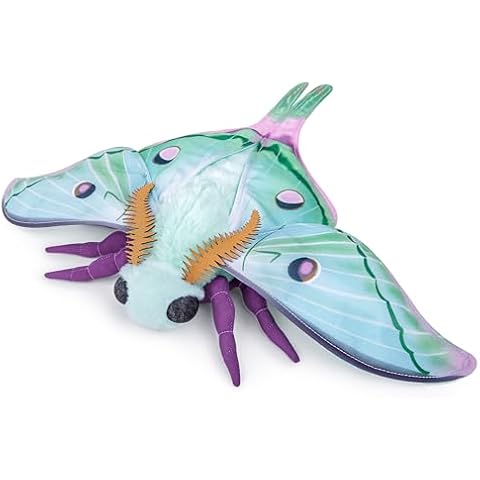 Frankiezhou Home Luna Moth Plush Toy, Lifelike Luna Moth Stuffed Animals 11in, Realistic Soft Big Moth Plushie Model Toy, Unique Plush Gift Collection for Kids Cover