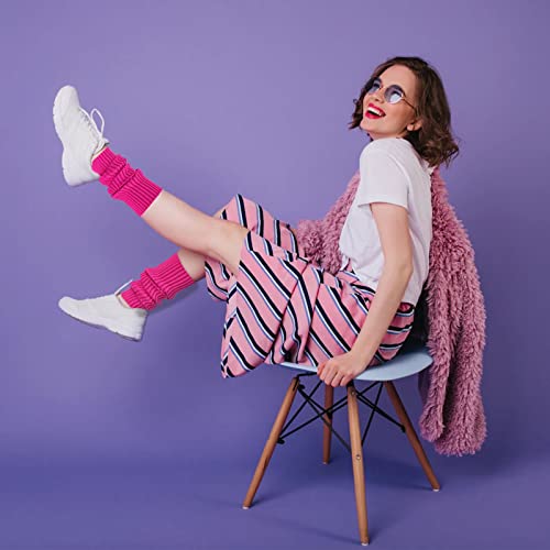 Image of ONUPGO Leg Warmers for Women 80s Party Accessories 80s Neon Knit Ribbed Leg Warmers Girls Junior Winter Leg Warmers Socks