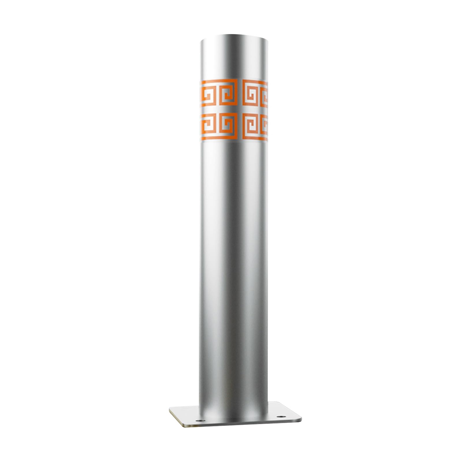 Poteau de sécurité haute visibilité orange avec boulons d'expansion