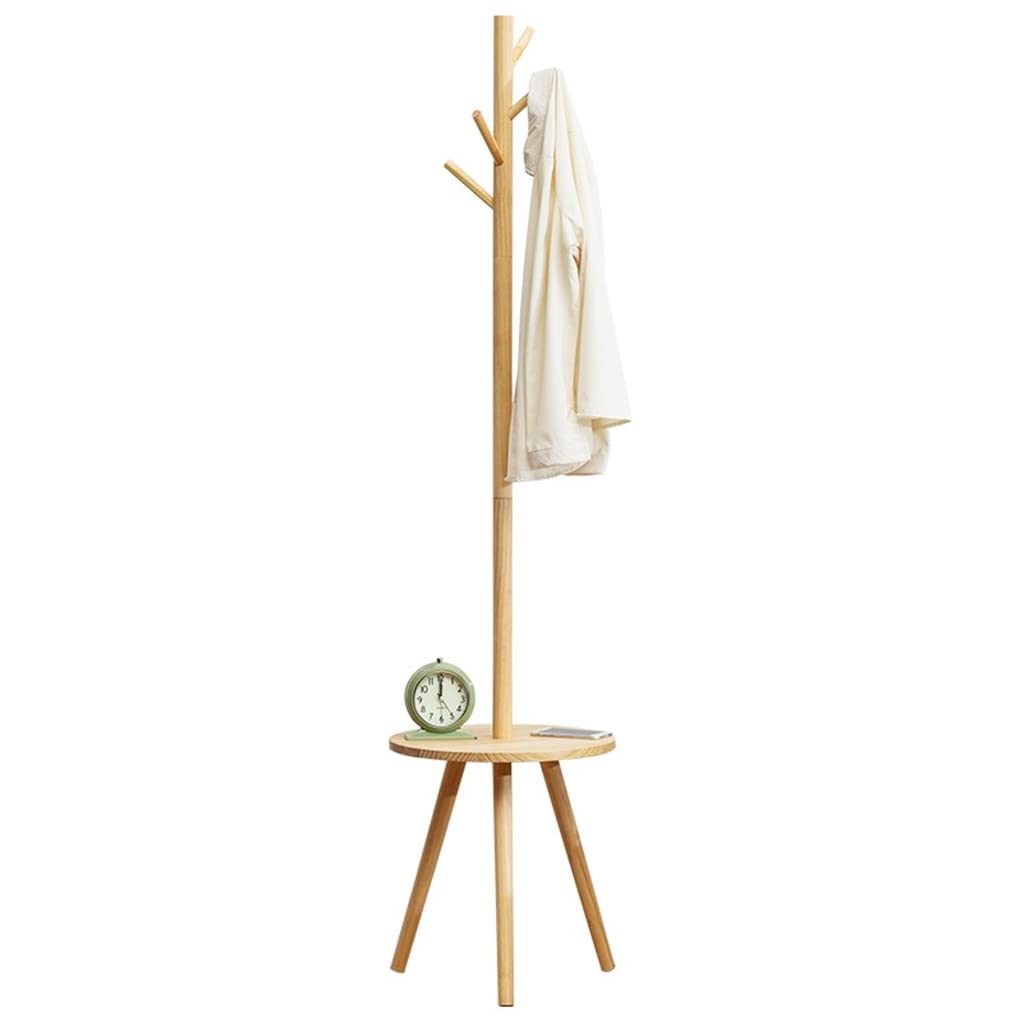 Porte-manteau en bois authentique style arbre triangulaire et sa table intégrée