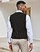 COOFANDY Men's V-Neck Sleeveless Slim Fit Jacket Casual Suit Vests,Black-02,Large