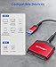JSAUX SATA to USB A Cable, USB A 3.0 to 2.5” SATA III Hard Drive Adapter Aluminum Shell Nylon Cord External Converter for SSD/HDD Data Transfer-Red