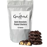 Goodland Farms Dark Chocolate Peanut Clusters | 12 Ounce Bag | Fresh Roasted Peanuts Coated in Rich Smooth Dark Chocolate
