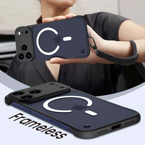 Norllben Magnetic Slim Case for iPhone 18 Pro max & iPhone 17 Pro Max, Compatible with MagSafe, Ultra-Thin Frameless Borderless Design Cover Bumper (6.9-inch 17/18 Promax OriginFit), Black by Norllben - Used condition - Image 6