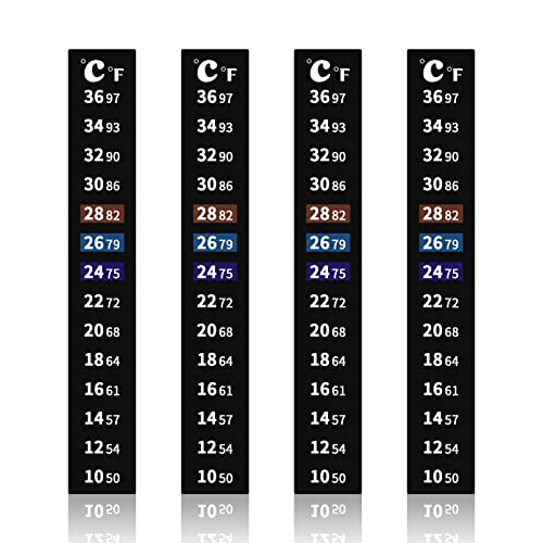 Defutay Brewing Thermometer Adhesive Strip, 4 Pack Horizontal Thermometer Stickers, Aquarium Thermometer Sticker For Fish Tank, Kombucha Aquariums 50℉ To 97℉ (10℃ To 36℃) #TOP21