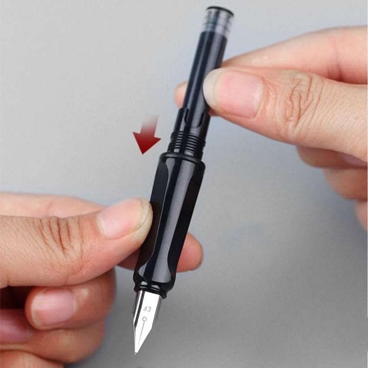 Image of Amitasha 2 Fountain Ink Pen for Students with 4 Cartridge Refills - Ink Pen Gift Set for Kids and Adults Office Supply (Assorted Color)