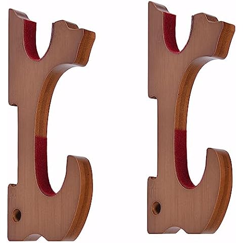 sanshimoxing Sword Wall Hanging 2 Layers Velvet Cushioned Hook Katana Adjustable Display rack Samurai Sword Tanto Sword Lightsaber Cosplay Knife rest Demon Killer weapon Rack (Brown bamboo) Cover