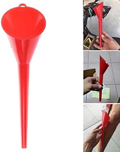 MOVKZACV Oil Funnel, Oil Change Kit Compatible with Car Motorcycle Refueling Funnel Long Mouth Oil Gasoline Water Filter Tool for All Automotive Motorcycle Oils (red)