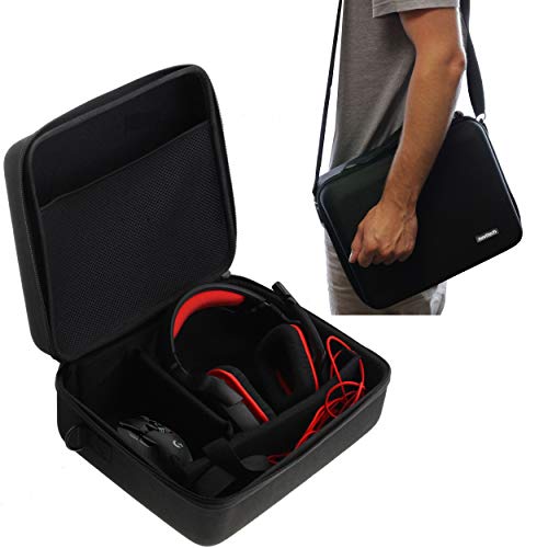 Navitech Black Hard Eva Carry Case Compatible with The Gaming Headset and Headphones Compatible with The PLANTRONICS RIG 800LX