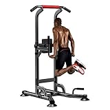 Ajustable Barra de Dominadas,Multifuncional Estación Power Tower Dip Station Pull Up Bar Maquina Silla Romana para Casa Fitness Entrenamiento Fuerza Torre Dominadas Workout Equipment