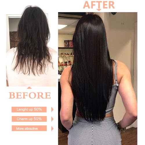 Mscat 20 Inch Clip in Hair Extensions 8Pieces/Set Brown Straight Hair pieces hair extensions Natural Soft Synthetic Hairpieces for Women(9#) - Image 6