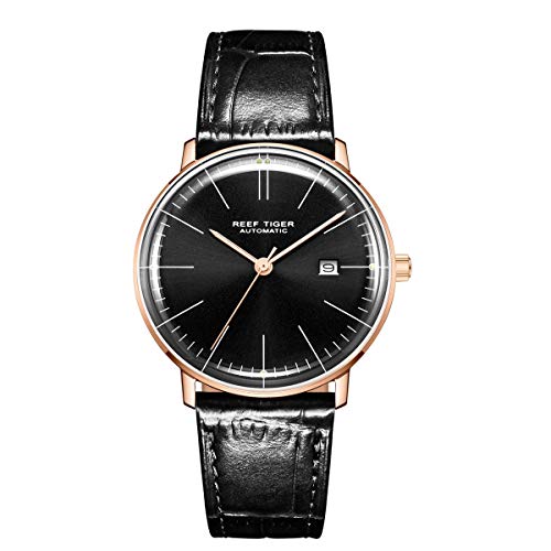 Preisvergleich Produktbild REEF TIGER Herren Uhr analog Automatik mit Leder Armband RGA8215-PBB