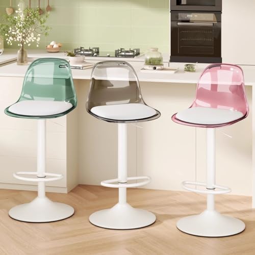 Tabourets de bar pivotants en acrylique transparent réglables pour îlot - 4