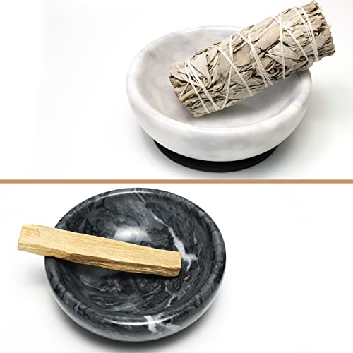 Natural Marble Incense Holder, Incense Holder For Sticks And Backflow Incense, Handmade Stick Incense Holder Ideal For Smudging, Incense Burning, Decoration.easily Grab All Incense Ash (Gray) #TOP4