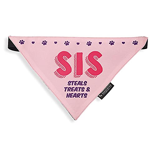 Image of Heads Up For Tails Sis - Steals Treats & Hearts Dog Bandana - M