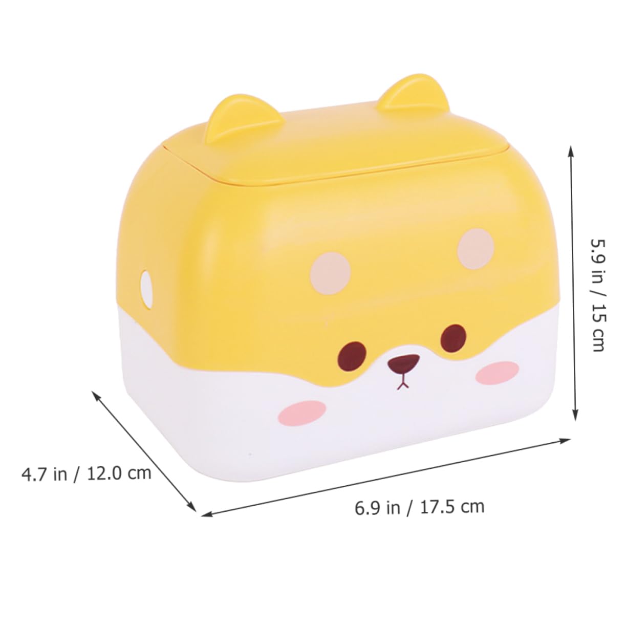 Practical Cartoon Pattern Desktop Tissue Dispenser and Waste Can Press Type Trash Organizer for Tissues and Items Lightweight and Portable Cute Design for Boys and Girls Rooms and