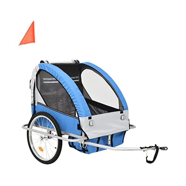 vidaXL Fahrradanhänger Jogger 2-in-1 Kinderanhänger Fahrrad Anhänger Kinderwagen Kinderfahrradanhänger für 1 oder 2…