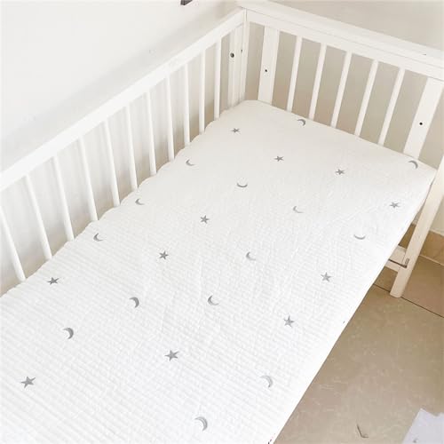 Odot Gesteppt Spannbettlaken für Kinderbett, Kinderwagen Matratzenbezug Baumwolle Weiche Spannbetttuch Babybett Beistellbett Spannbettlaken Stubenwagen Bezug (Sternenklarer Himmel,120x70cm)