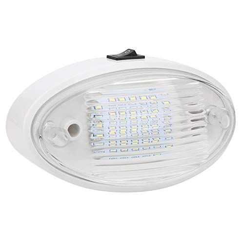 Qiilu RV およびボート用 LED シーリングライト - 12V 400lm インテリア照明器具 - 車、トレーラー、ヨット用の耐久性のある ABS デザイン