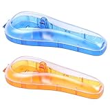 LAKPYN 2 Pezzi Custodia Rasoio, Trasparenti E Portatili, Per Rasoi Manuali Ed Elettrici, Impermeabili E Resistenti Agli Urti, Regali Per Uomini (Arancione + Blu)