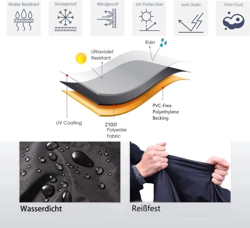 Housse de Protection pour Moto, 265cm x 105cm x 133cm - XXXL Tissu Oxford 210D imperméable, Bâche Protection pour Scooter Motofientes d'oiseaux, eau, poussière/neige/pluie, vent, UV - Image 6