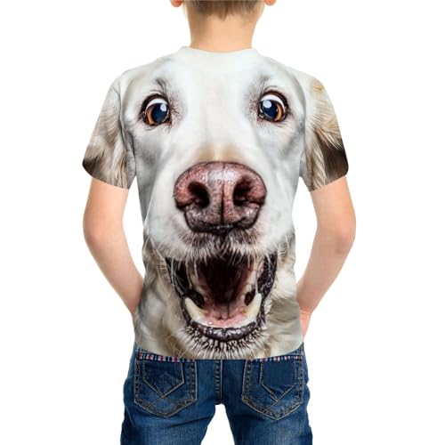 Kid All Over Print 3D Graphic Funny Dog Face Short Sleeve T Shirts for Boys Girls3