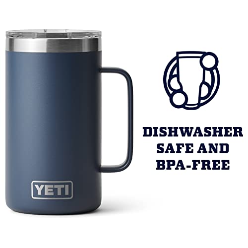 Image of YETI Rambler 24 oz Mug, Vacuum Insulated, Stainless Steel with MagSlider Lid, Navy