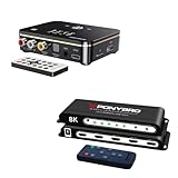 PONYBRO 8K 120Hz HDMI 2.1 Switch with Remote 4 in 1 Out and PONYBRO Bluetooth 5.0 Audio Receiver Transmitter 2 in 1 with Remote