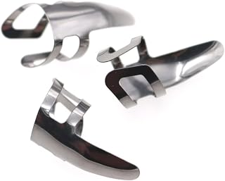 Stainless Steel Finger Picks for Guitar and Bass 9-Piece Forefinger Single Picks Set Nail Plectrums Sturdy and Easy to Use Fingerstyle Accessories
