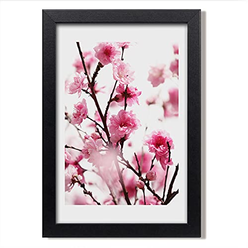 Cadre photo MDF 20x30 cm Tulup avec affiche fleurs de prunier style moderne