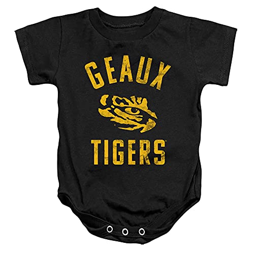 Louisiana State University LSU Official One Color Tigers Logo Unisex Infant Snap Suit for Baby,Black, 12 Months