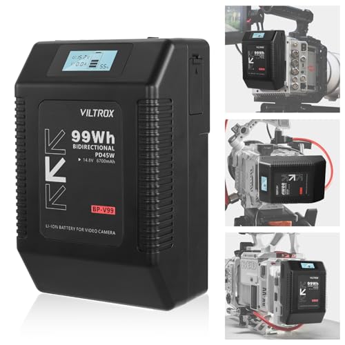 Amazon | VILTROX Vマウントバッテリー 99Wh 6700mAh 14.8V出力 D-TAP