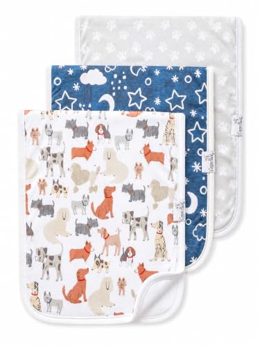 Image of Copper Pearl Premium Baby Burp Cloths - 3-Pack Large Cotton Burp Cloths, Extra Soft Spit Up Rags with 3 Absorbent Layers, Perfect for Baby Boy and Baby Girl Gifts (21 inch x 10 inch Size, Rufus Set)