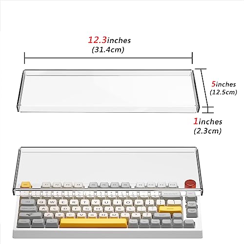 Image of Geekria Clear Acrylic Keypads Cover for 75% Knob Keyboard, Compatible with Keychron Q1 HE /Max /Pro, EPOMAKER TH80, Glorious GMMK Pro