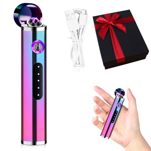 Umllpet Mini encendedor electrónico, regalo para hombres de Navidad, encendedor electrónico de varilla, encendedor de plasma recargable por USB, arco eléctrico, encendedor resistente al viento (1