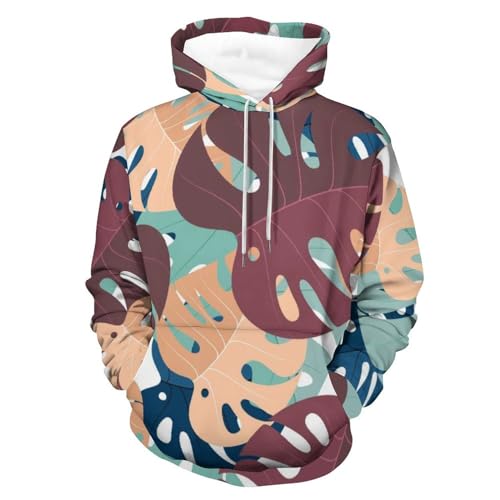 Sweat à capuche pull pour homme femme stylé motif imprimé nature taille S