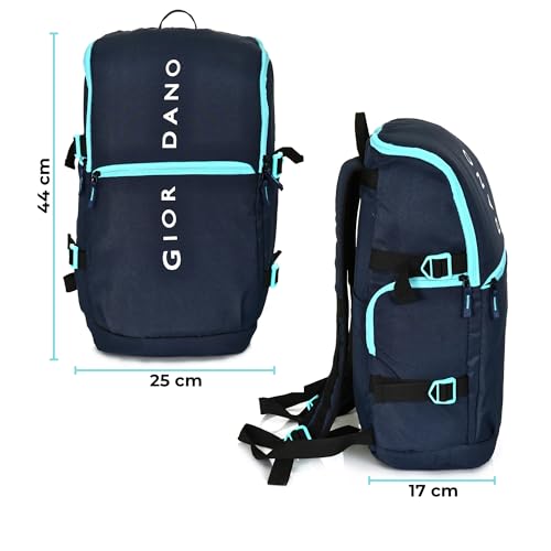 Image of Giordano Unisex 20L Large Durable Polyester 15.6-inch Laptop Backpack | Padded Bag with Multiple Pockets & Trolley Sleeve | Perfect for Travel, Work & College