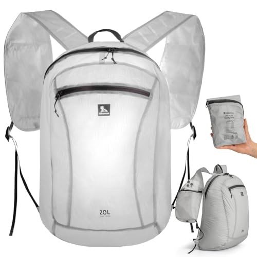 HIKEMAN 登山バッグ リュック 手のひらサイズ デイパック 超軽量 登山用 20L わずか114g 撥水 チェストストラップ付き UL 日帰り 折り畳み式バックパック ハイキング スポーツ 自転車 アウトドア ランニング 男女兼用