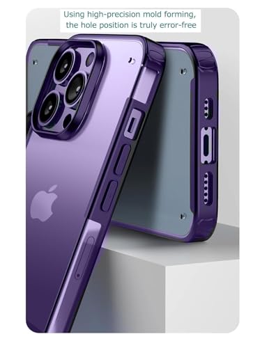 Image of mobistyle iPhone 14 Pro Polycarbonate Non Yellowing Translucent | Ultra Hybrid Drop and Camera Protection Back Cover Case for iPhone 14 Pro (Purple Side)