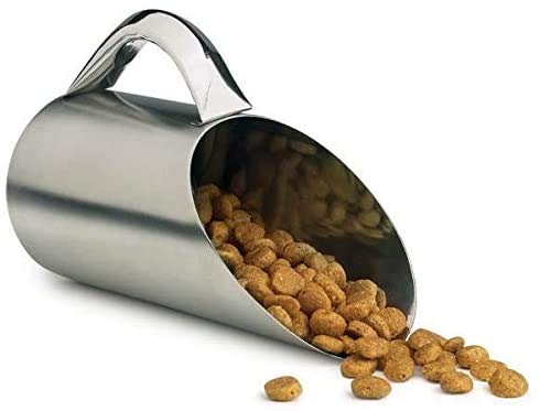 KCHEX Pet Food Scooper 12 Oz Stainless Steel Matte Finish 1.5 Cup Dry Dog Kibble Scoopers - Thumbnail 4