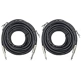 ROCMUZZK 2 Pack 50ft 1/4 Inch to 1/4 Inch Male Speaker Cable, 50 feet 6.35mm Stereo Audio Connection Cord, 12 Gauge AWG Wire