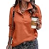 SHEWIN Womens Sweatshirt Casual Long Sleeve Lightweight Sweatshirts Button Loose Pullover Tops