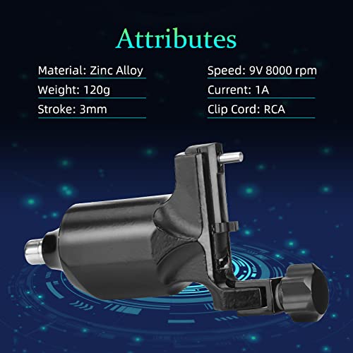 Rotary Tattoo Motor Gun Kit, Atomus Tattoo Liner & Shader With Rca Cable Tattoo Machines Supplies And Accessories Aluminium Alloy For Tattoo Beginners Or Artists #TOP3