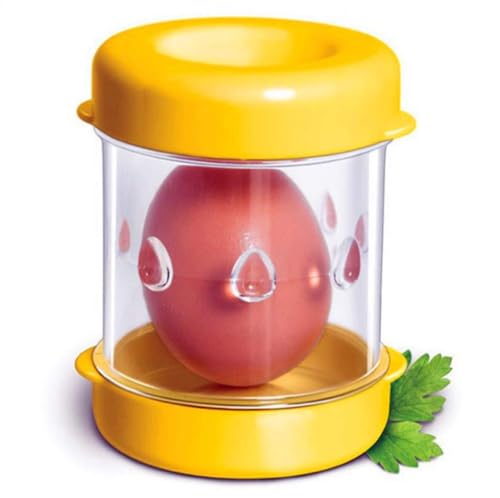 ゆで卵殻むき器 エッグ殻むき器 ゆで卵 からむき器 ゆで卵 殻剥き 剥離卵殻ツール 皮むき器ツール ゆでたまご からむき 卵の皮むき器手動 ゆで卵用 殻剥き 使いやすい (イエロー)