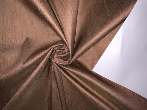 Tissu en soie Dupion marron sépia au mètre 137,2 cm de large DUP405
